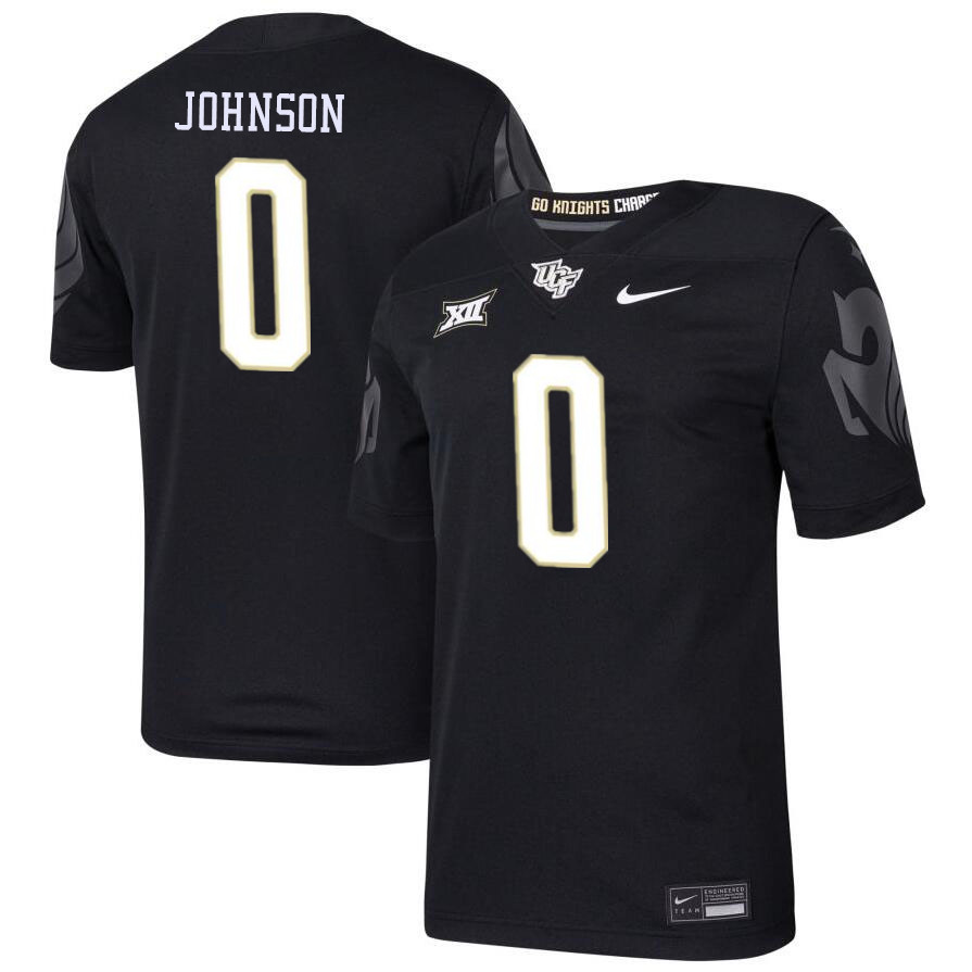 #0 Jason Johnson UCF Knights Jerseys Football Stitched-Black - Click Image to Close
